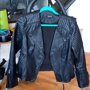 Topshop Leather Moro Jacket